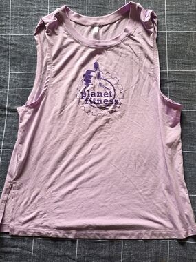 FABLETICS x PLANET FITNESS Light Lavender Tank Top with Purple Logo